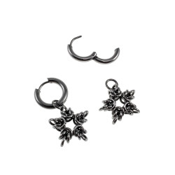 ∅15mm x 2,5mm Oorbellen Unisex - RVS - Byzantijnse Steroorbellen - Oorringen met Afneembaar Byzantijns Ster - Handgemaakt