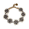 15 tot 19cm Armband Dames - Verguld RVS - Tweekleurige Bloemenarmband - Verstelbaar - Handgemaakt door esde2