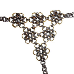 Armband met 20mm Ring Dames - Bicolor RVS - Bloemen Armband met Ring - Handgemaakt door esde2 - Verstelbaar 16cm tot 19cm