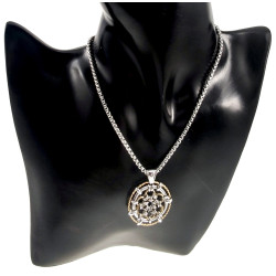 Ketting + Bloemhanger Dames - Bicolor RVS - Handgemaakt door esde2