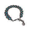 RVS Armband met Turquoiseblauw Kristallen - Handgemaakt  Verstelbaar