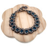 RVS Armband met Turquoiseblauw Kristallen - Handgemaakt  Verstelbaar