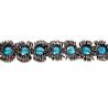 RVS Armband met Turquoiseblauw Kristallen - Handgemaakt  Verstelbaar