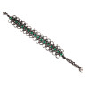 Dames Exclusieve Brede RVS Armband met Groene Kristallen Handgemaakt