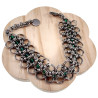 Dames Exclusieve Brede RVS Armband met Groene Kristallen Handgemaakt