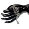 Dames Exclusieve Brede RVS Armband met Groene Kristallen Handgemaakt