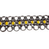 Exclusieve Brede RVS Armband met Amberkleur Kristallen Handgemaakt