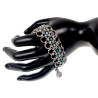 Brede Armband Dames - RVS - Armband met Turquoisegroen - Turquoiseblauw Kristallen - Handgemaakt - Verstelbaar 16cm tot 19cm