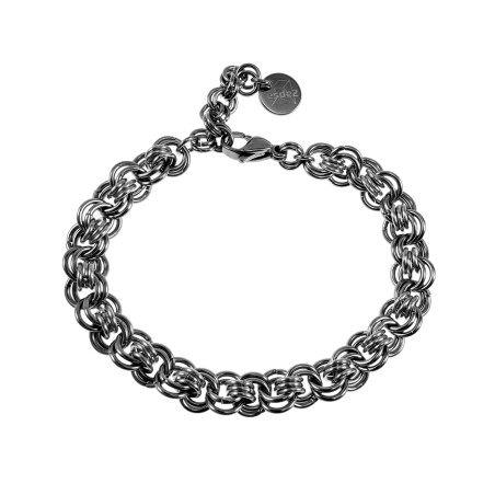 Exclusieve Gepolijst RVS Ringarmband Unisex Handgemaakt - Verstelbaar