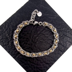 Exclusieve Bicolor RVS Verweven Ringarmband Handgemaakt Verstelbaar
