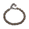 Exclusieve Bicolor RVS Verweven Ringarmband Handgemaakt Verstelbaar