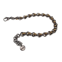 Exclusieve Bicolor RVS Verweven Ringarmband Handgemaakt Verstelbaar