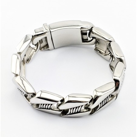 Gedetailleerde 316L Roestvrijstalen Schakelarmband