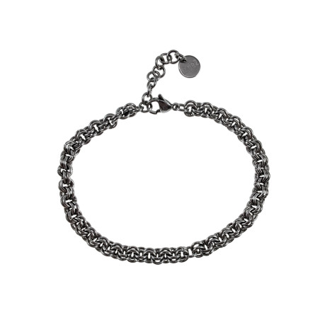 Unisex RVS Armband met Dubbele Ringsschakels Handgemaakt - Verstelbaar