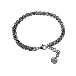 Unisex RVS Armband met Dubbele Ringsschakels Handgemaakt - Verstelbaar
