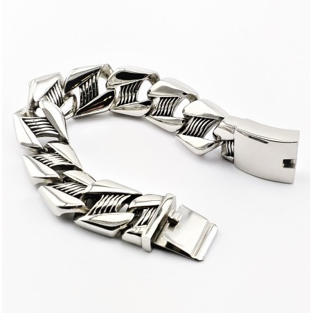 Gedetailleerde 316L Roestvrijstalen Schakelarmband