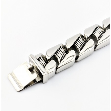 Gedetailleerde 316L Roestvrijstalen Schakelarmband