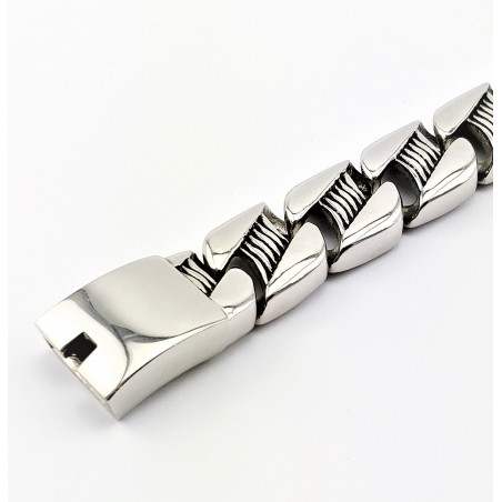 Gedetailleerde 316L Roestvrijstalen Schakelarmband