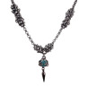 Dames RVS Ketting met Turquoise Kattenoog Steen en Speerpunt Hanger