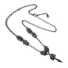 Dames RVS Ketting met Turquoise Kattenoog Steen en Speerpunt Hanger