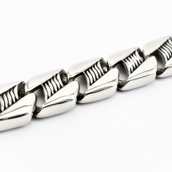 Gedetailleerde 316L Roestvrijstalen Schakelarmband
