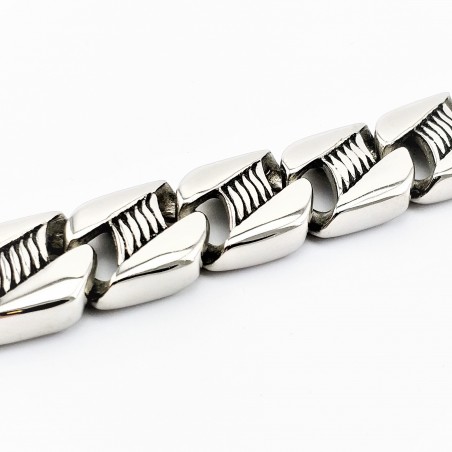 Gedetailleerde 316L Roestvrijstalen Schakelarmband