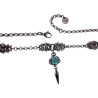 Dames RVS Ketting met Turquoise Kattenoog Steen en Speerpunt Hanger