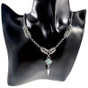 Dames RVS Ketting met Turquoise Kattenoog Steen en Speerpunt Hanger