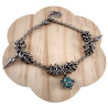 Dames RVS Armband met Turquoise Kattenoog Steen en Speerpunt Hanger