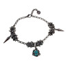 Dames RVS Armband met Turquoise Kattenoog Steen en Speerpunt Hanger
