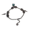 Dames RVS Armband met Turquoise Kattenoog Steen en Speerpunt Hanger