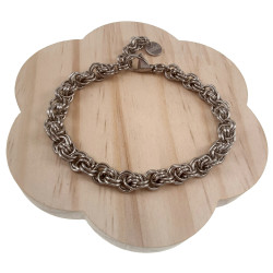 Exclusieve Gepolijst RVS Ringarmband Unisex Handgemaakt - Verstelbaar