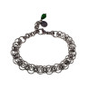 Dames RVS Celta Geweven Armband met Groene Chalcedoon Verstelbaar