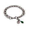 Dames RVS Celta Geweven Armband met Groene Chalcedoon Verstelbaar