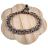 Dames RVS Celta Geweven Armband met Groene Chalcedoon Verstelbaar