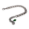 Dames RVS Celta Geweven Armband met Groene Chalcedoon Verstelbaar