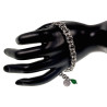 Dames RVS Celta Geweven Armband met Groene Chalcedoon Verstelbaar