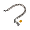 RVS Armband met Celtisch Gewevenschakels en Amber Kattenoog Handgemaakt
