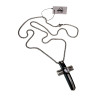 Uniseks Jasseron Ketting met Kruishanger en Zirkonia RVSl & Zwart PVD