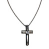 Uniseks Jasseron Ketting met Kruishanger en Zirkonia RVSl & Zwart PVD