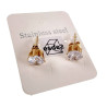 Unisex 8mm Oorknoppen met Fonkelende Zirkonia -  Goudkleur RVS