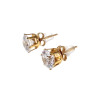 Unisex 8mm Oorknoppen met Fonkelende Zirkonia -  Goudkleur RVS