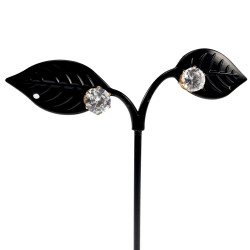 Unisex 8mm Oorknoppen met Fonkelende Zirkonia -  Goudkleur RVS