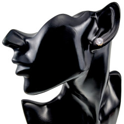 Unisex 8mm Oorknoppen met Fonkelende Zirkonia -  Goudkleur RVS