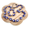 Dames RVS Symbolische Ketting met 8mm Blauw  Turkse Oog - Verstelbaar