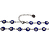 Dames RVS Symbolische Ketting met 8mm Blauw  Turkse Oog - Verstelbaar