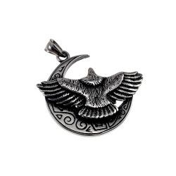 Grote Adelaar Hanger Unisex RVS Unisex Hanger met Halve Maan en Adelaar