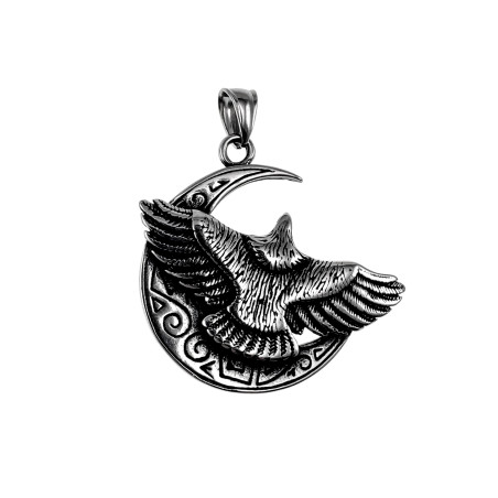 Grote Adelaar Hanger Unisex RVS Unisex Hanger met Halve Maan en Adelaar