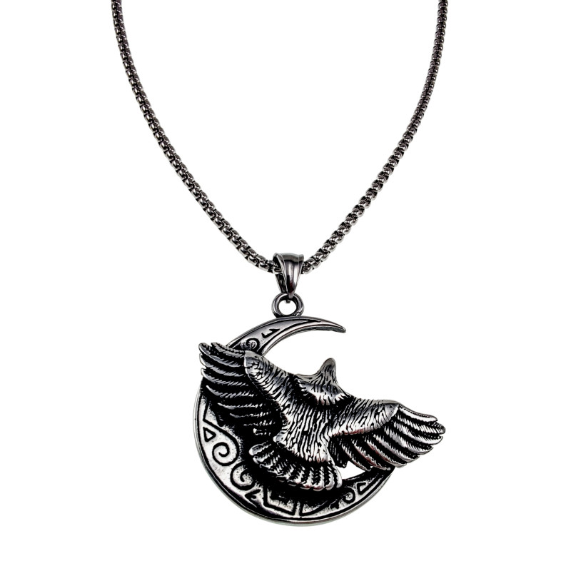 60cm x 3mm RVS Jasseron-Ketting + Grote Adelaar Hanger Unisex 60cm x 3mm RVS Jasseron-Ketting + Grote Adelaar Hanger Unisex