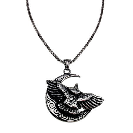 60cm x 3mm RVS Jasseron-Ketting + Grote Adelaar Hanger Unisex